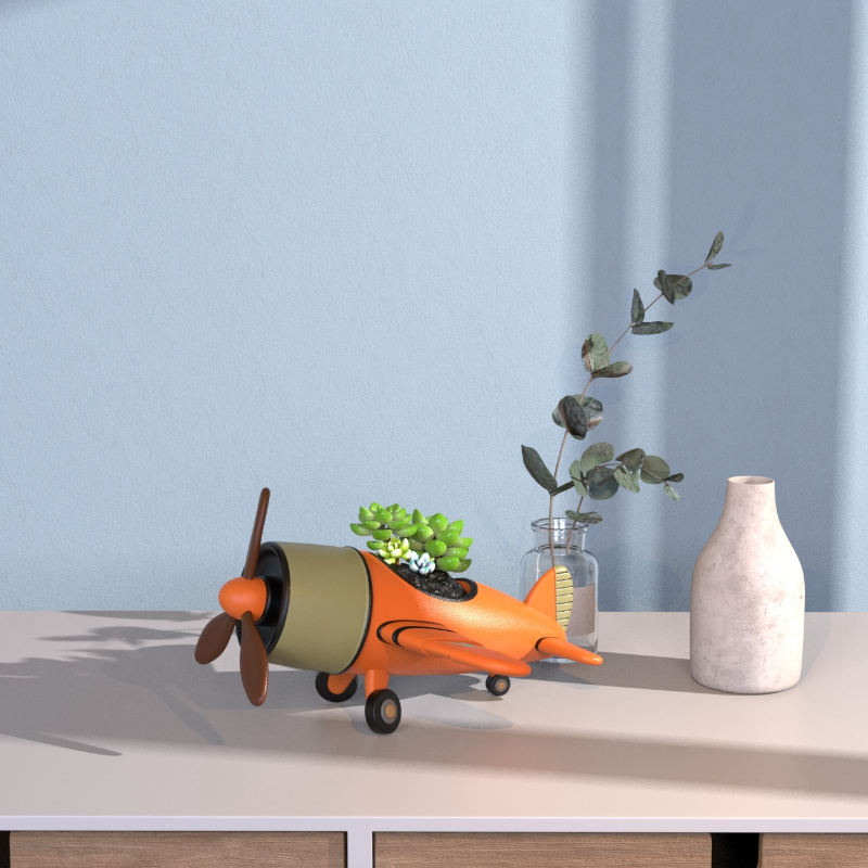 多肉植物の飛行機型植木鉢