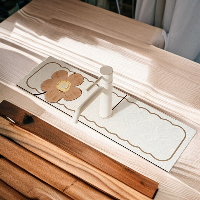 キッチン蛇口吸収パッド 柔らかい珪藻土排水パッド 浴室