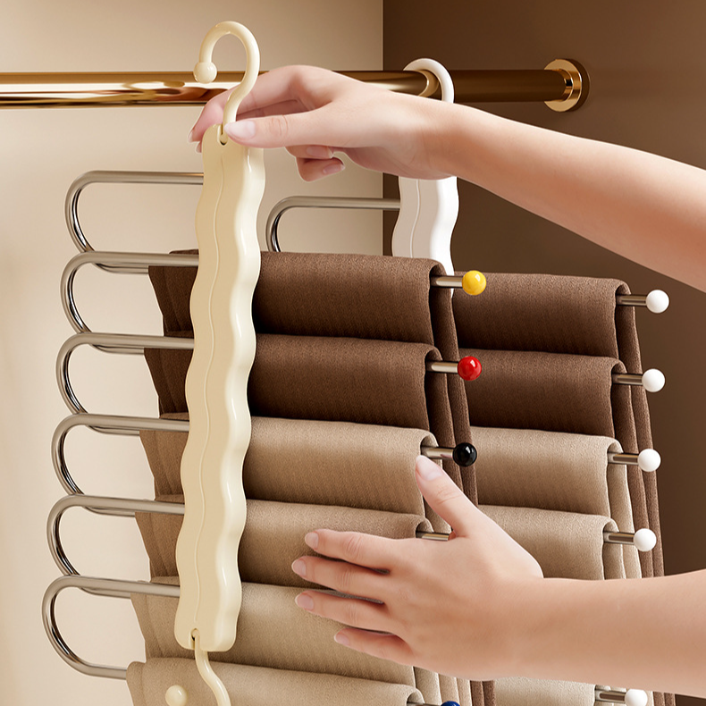  다기능 접이식 미끄럼 방지 바지걸이