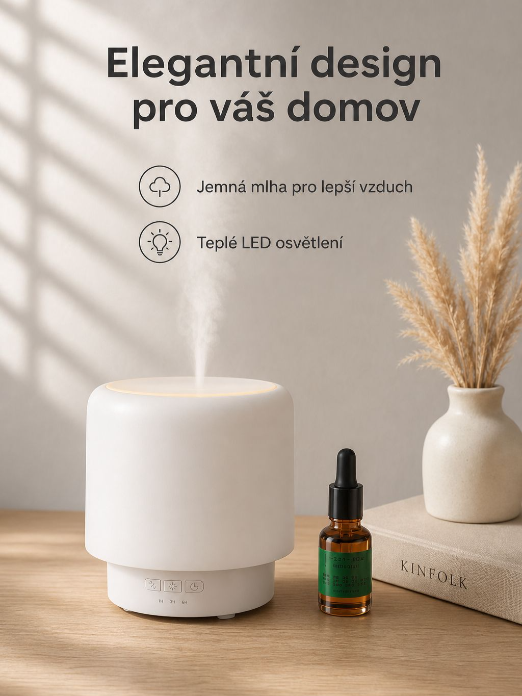 USB aroma zvlhčovač vzduchu s vícebarevným světlem, stolní přístroj pro atmosféru ložnice