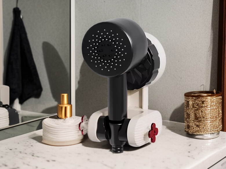 타공 필요 없는 흡입 컵 샤워기 브라켓 사용 예시