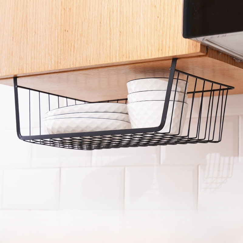 No-Drill Hanging Kitchen Basket Rack