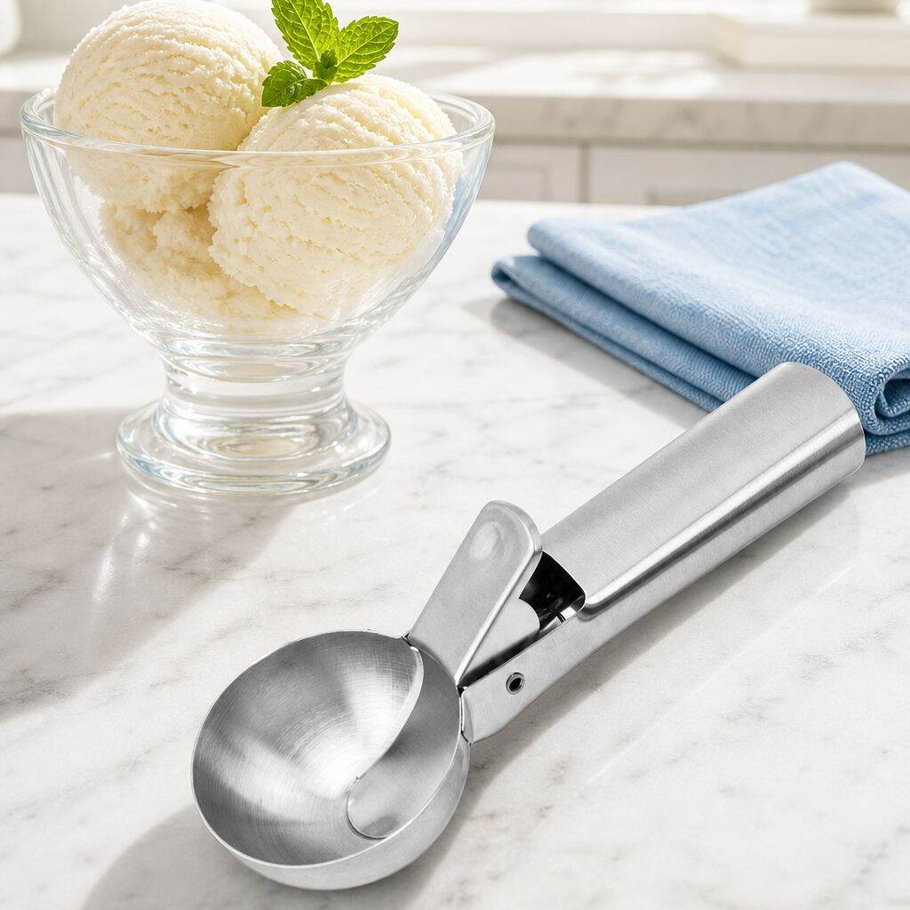 Commercial Smooth Stainless Steel Ice Cream Scooper