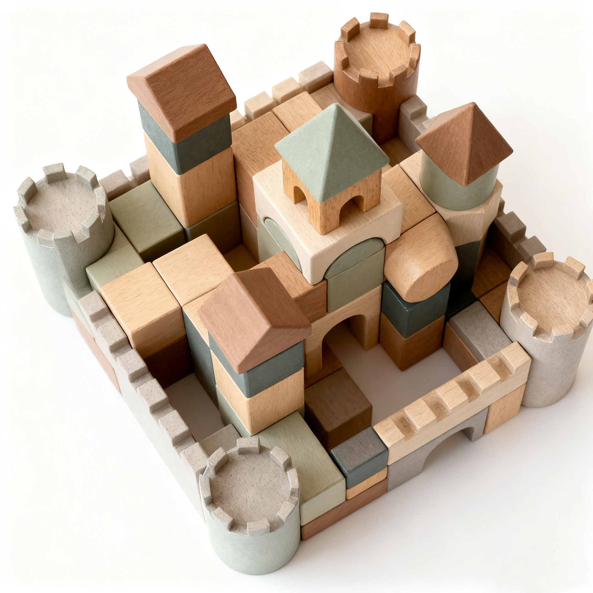 Barevné dřevěné stavební kostky pro děti bez laku