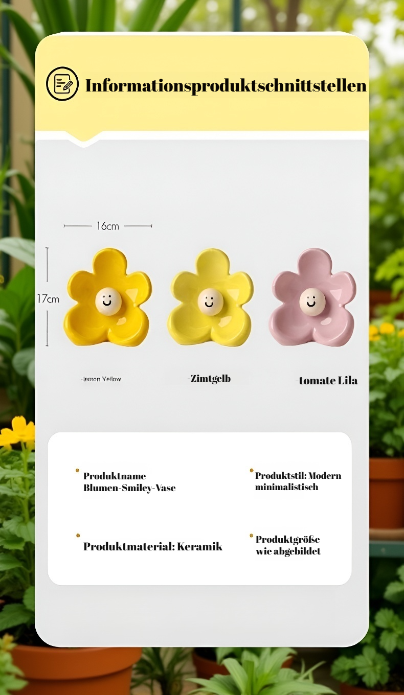 Keramik Vase für Blumen und Deko im Wohnzimmer