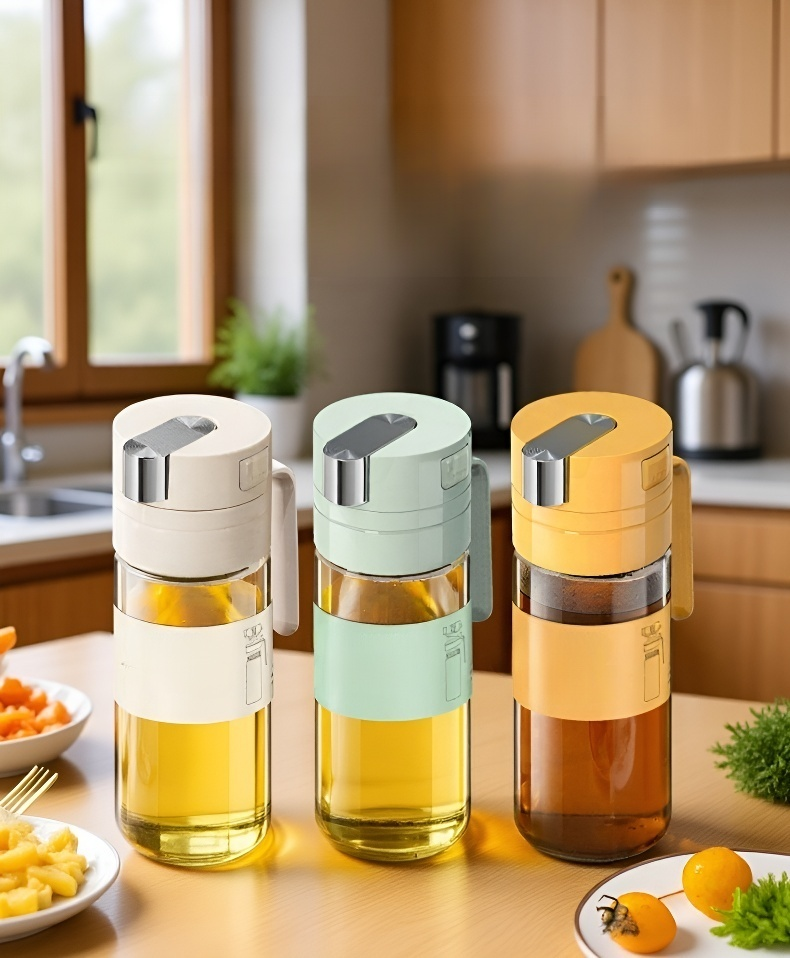 Tapa hermética de la botella de aceite por gravedad