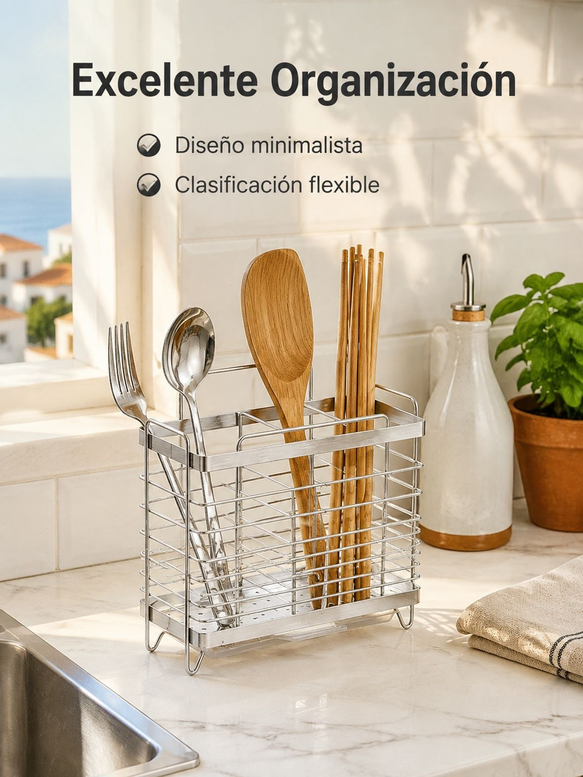 Porta palillos multifuncional para encimera