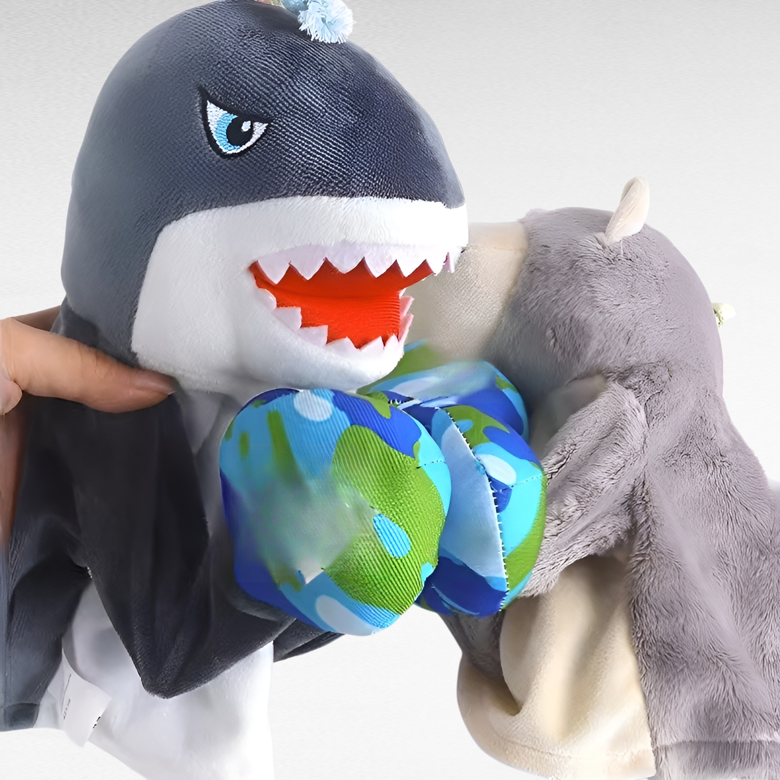 親子で遊べるサメ＆モンキー手袋ぬいぐるみ 女の子向け玩具 2025年新作