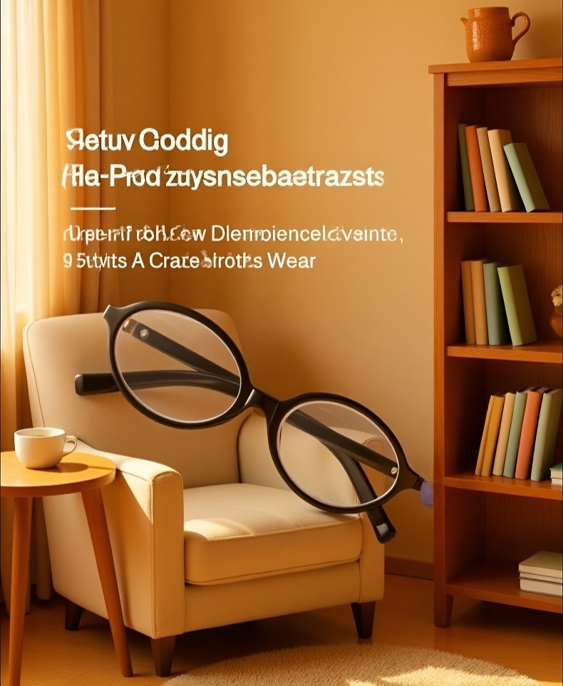 Fashionable blue light blocking reading glasses close-up