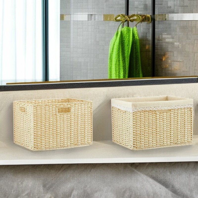 라탄 데스크탑 수납함