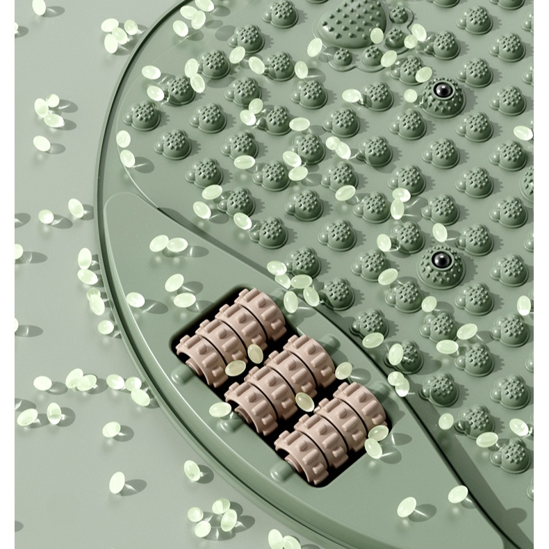 Fußmassage-Matte mit Rollen und Akupressurpunkten