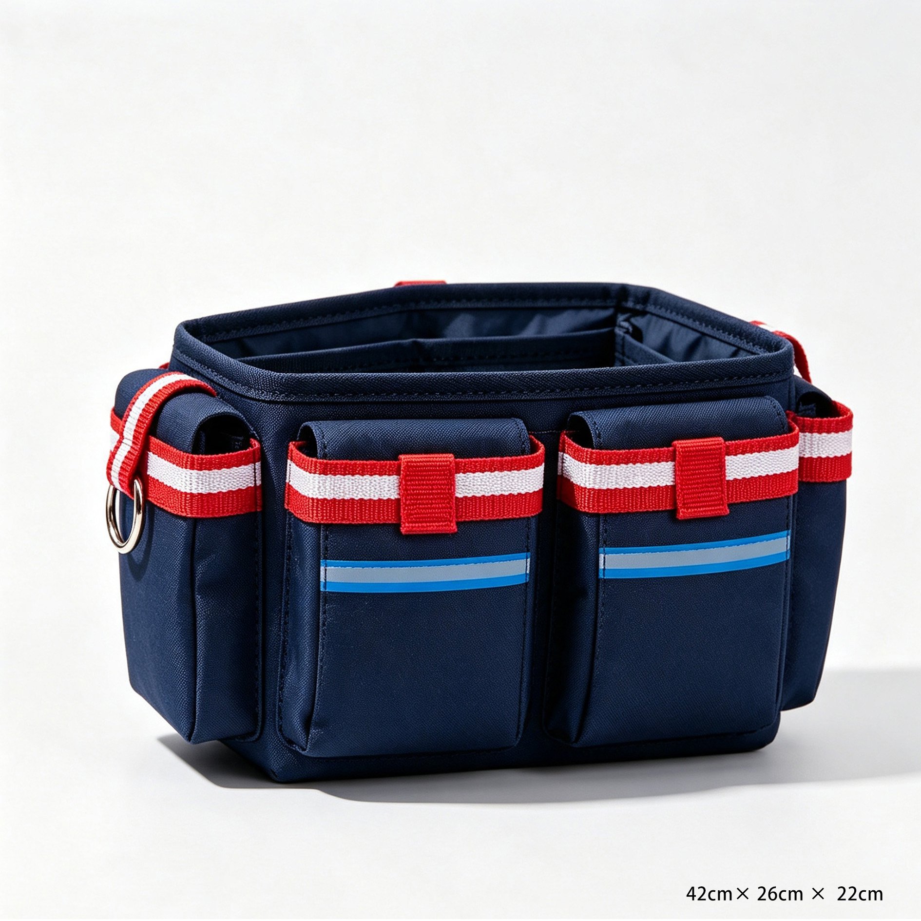 Craft ribbon storage bag with zipper closure