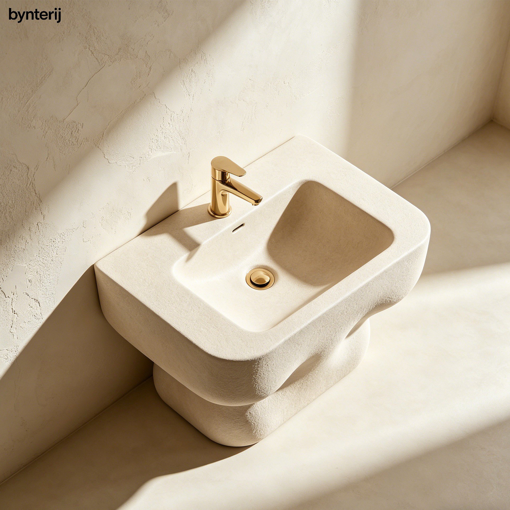 Minimalist wall hung bathroom sink installation