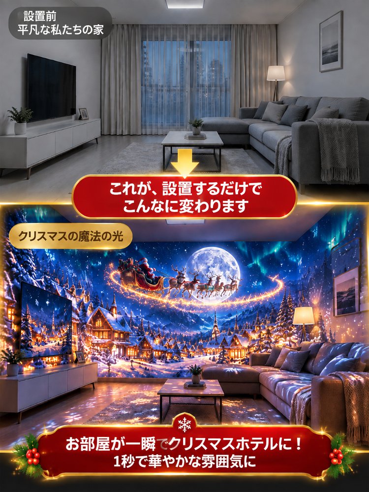 家庭用フェスティバルムードプロジェクターライト