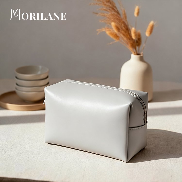 กระเป๋าเก็บของหนังสีเทา ดีไซน์ทันสมัย