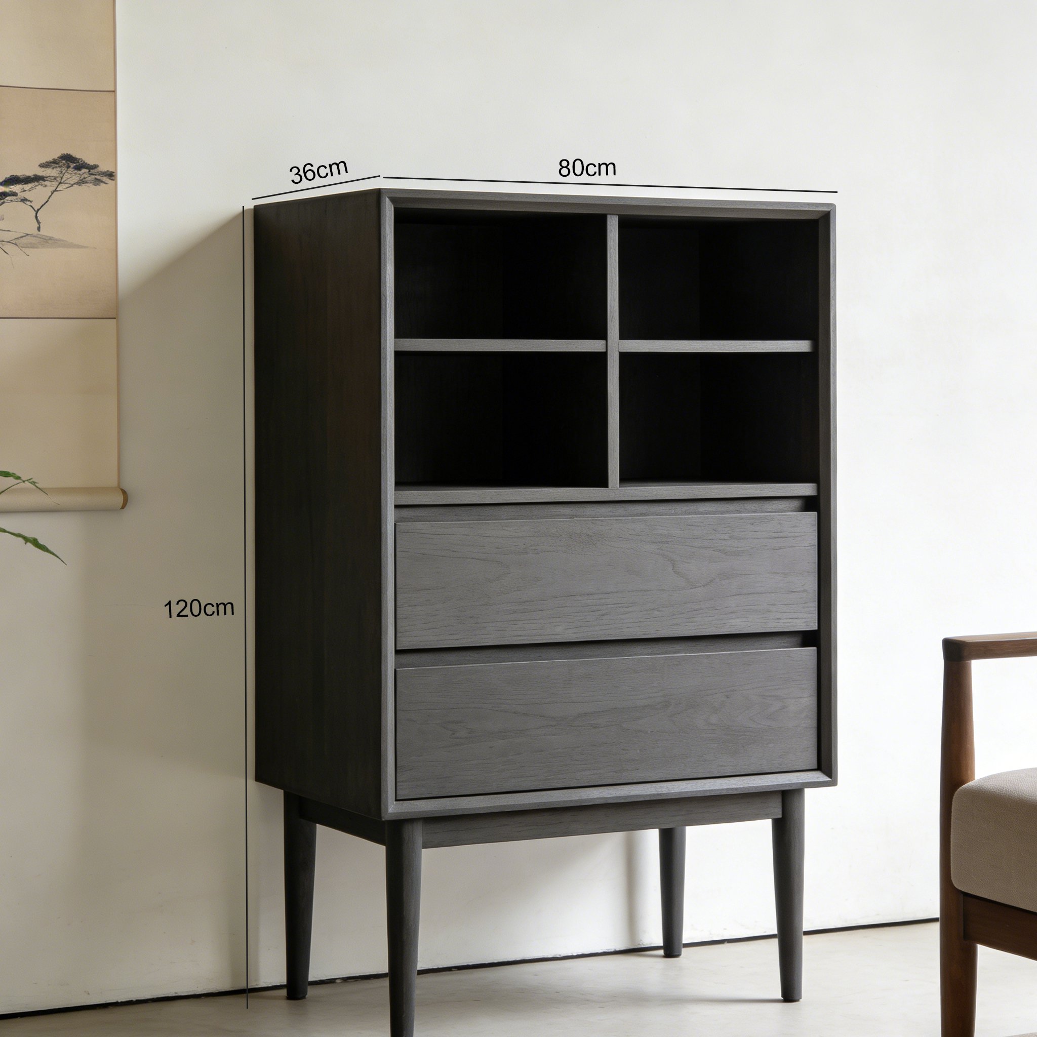 おしゃれな壁際収納キャビネットの正面画像