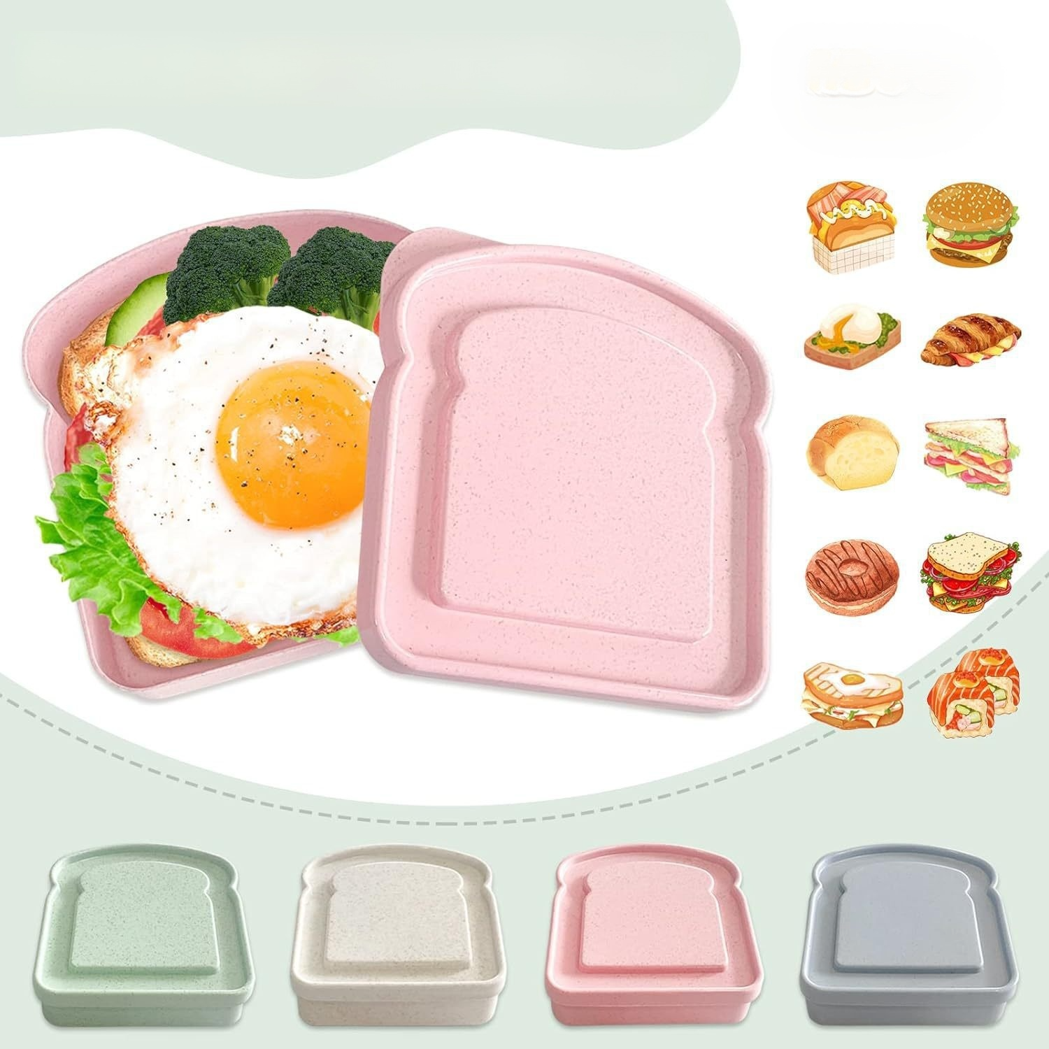 Wheat Straw Portable Toast Box
