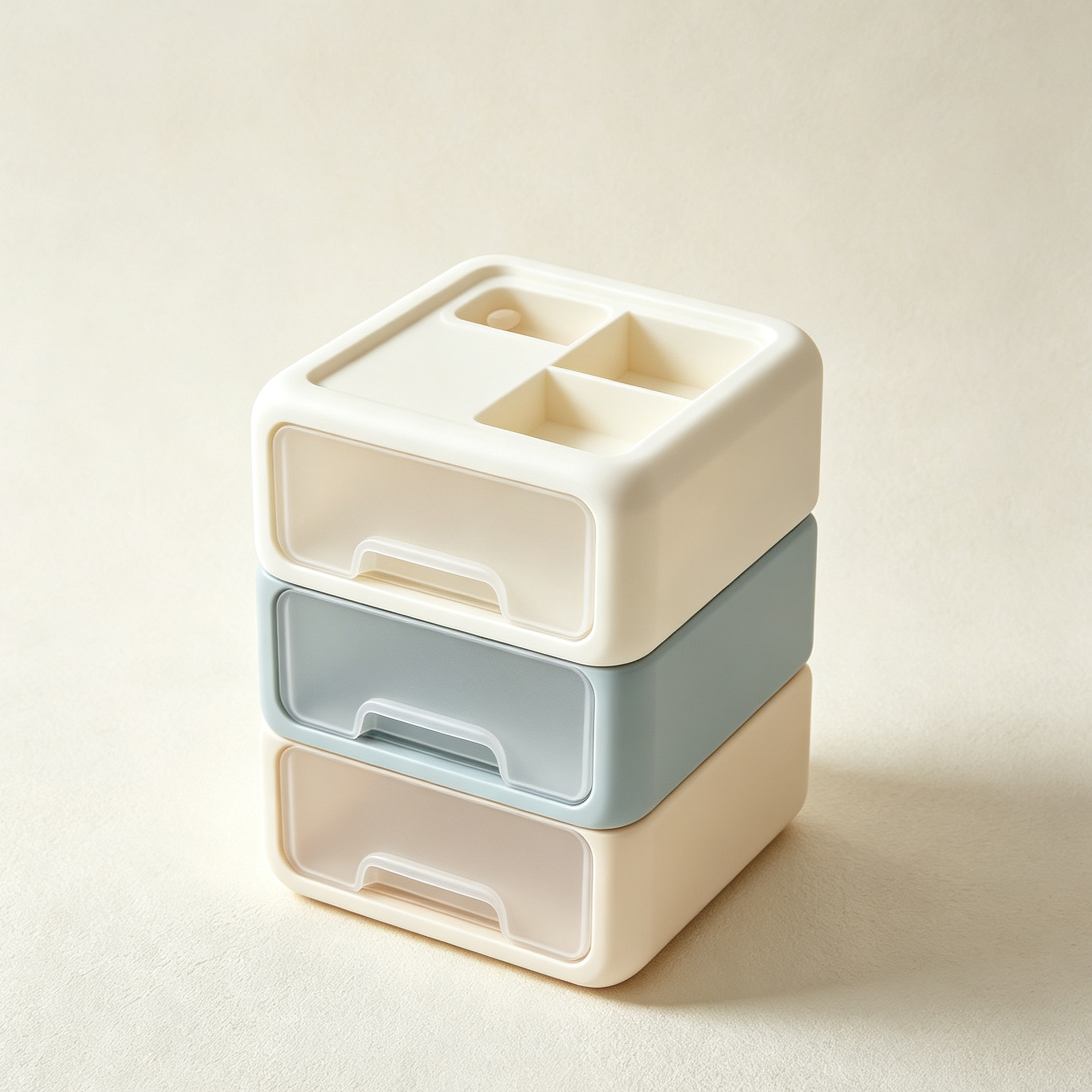 Three-drawer storage boxes (3 pieces)