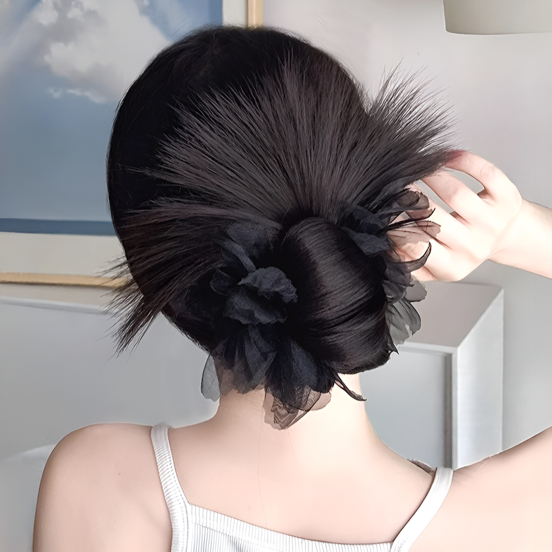 วิกผมมวยต่ำสำหรับผู้หญิง พร้อมกิ๊บติดผม