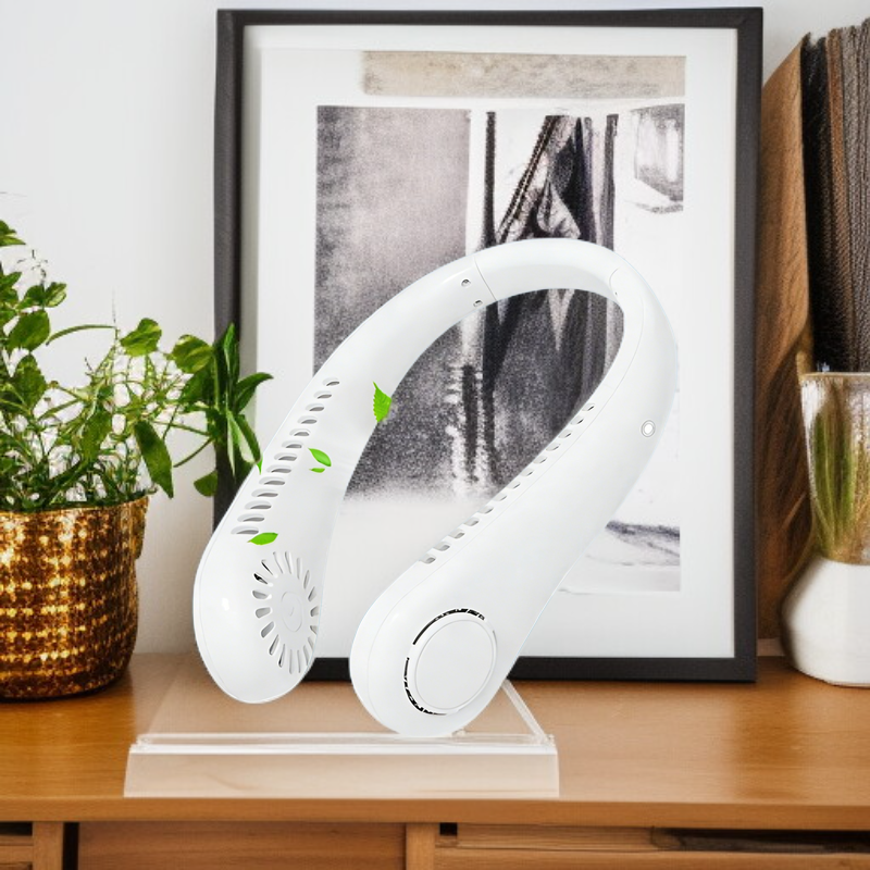 휴대용 넥밴드 선풍기, USB 충전 가능, 소형 저소음 야외용 선풍기