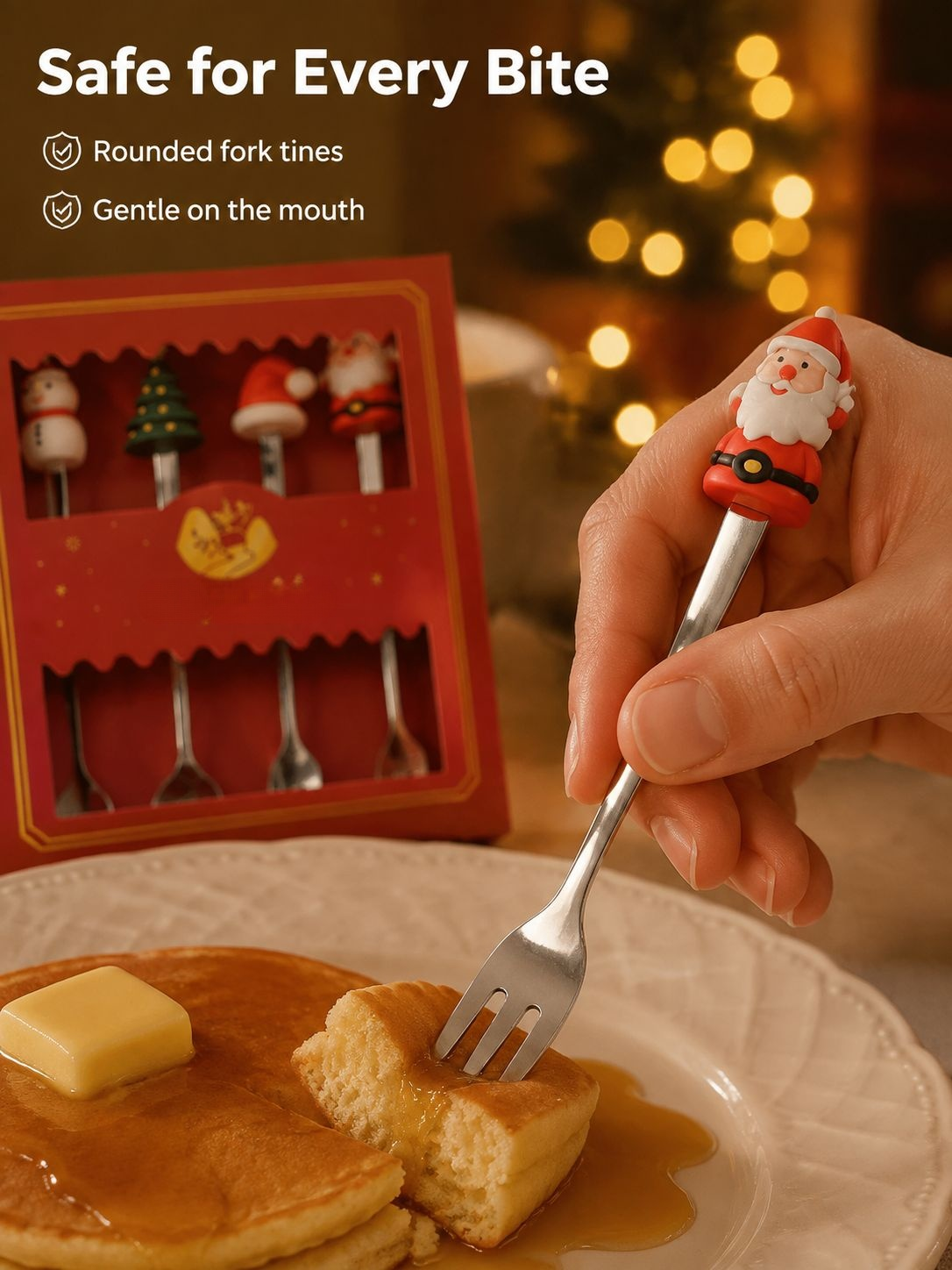 Reusable cartoon Christmas spoons for family gatherings