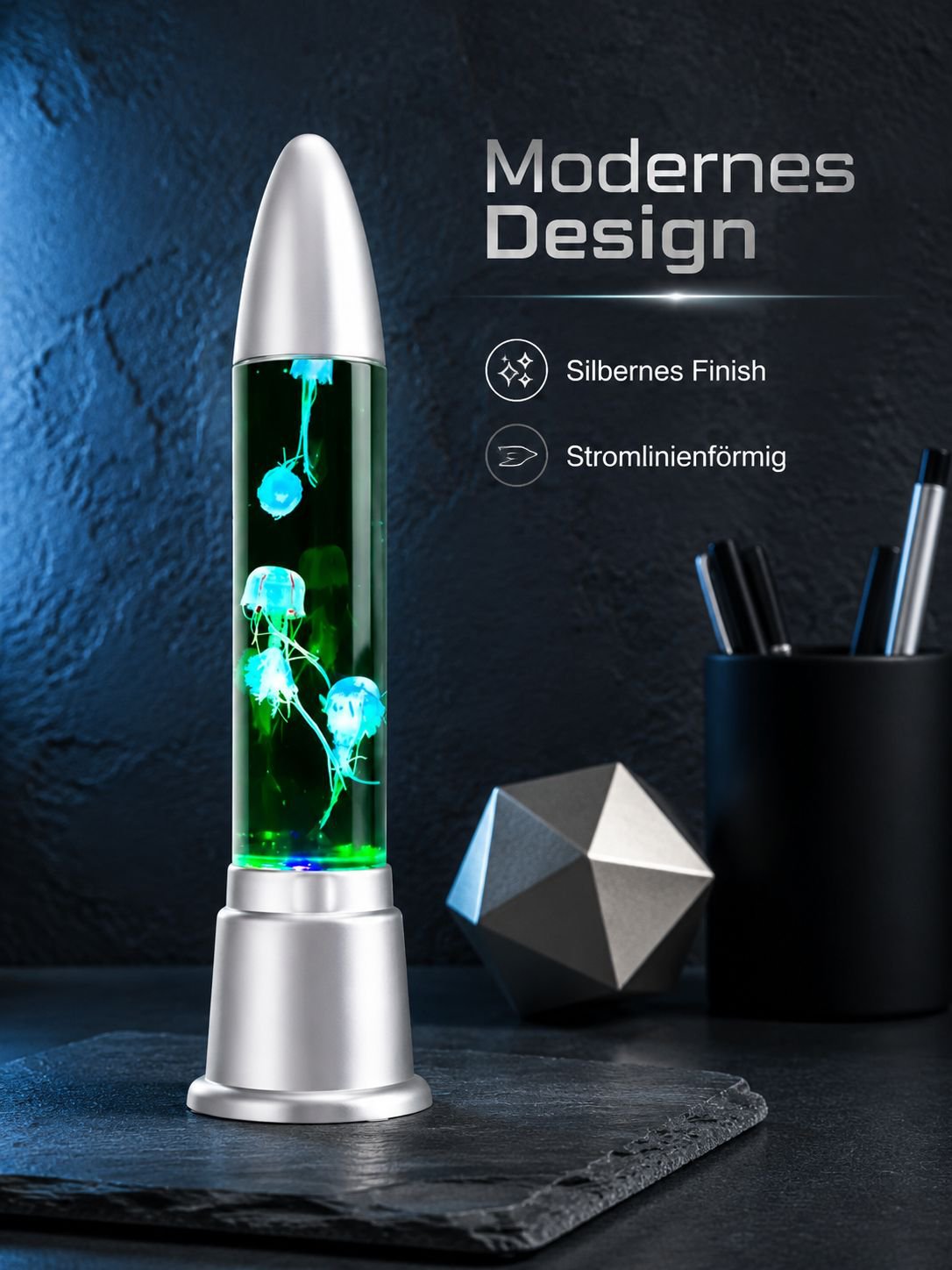 LED Blasen-Säulenlampe mit Farbwechsel und Aquarium-Effekt