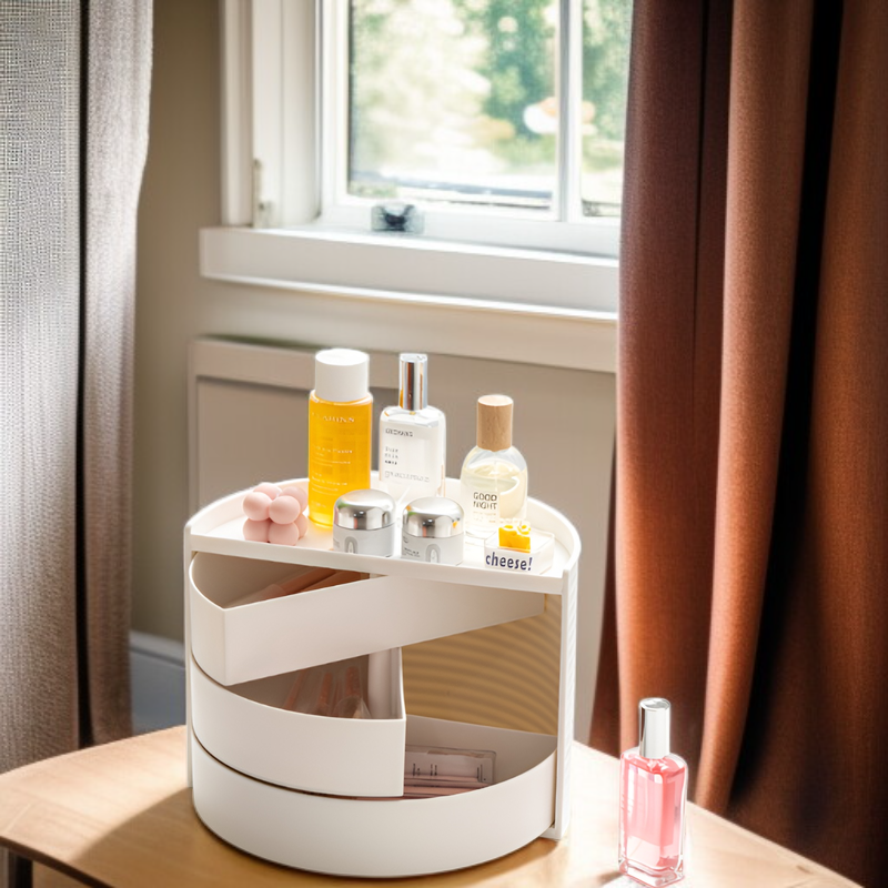 Estante giratorio para almacenamiento de maquillaje