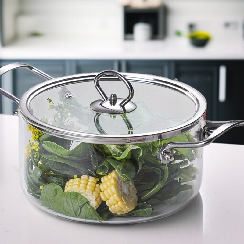 Double-Handle Spiral Cooking Pan with High Temperature Resistant Lid, Essential for Kitchen