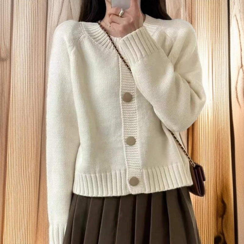  Chaqueta de punto suelta, color sólido, cómoda para el día a día