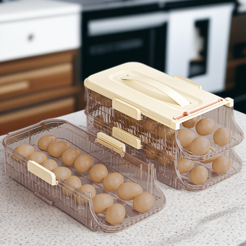 Kuchenny pojemnik na jajka do lodówki, obrotowy stojak na jajka