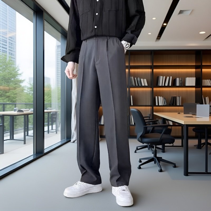 드레이프감 캐주얼 남성 스트레이트 슬랙스