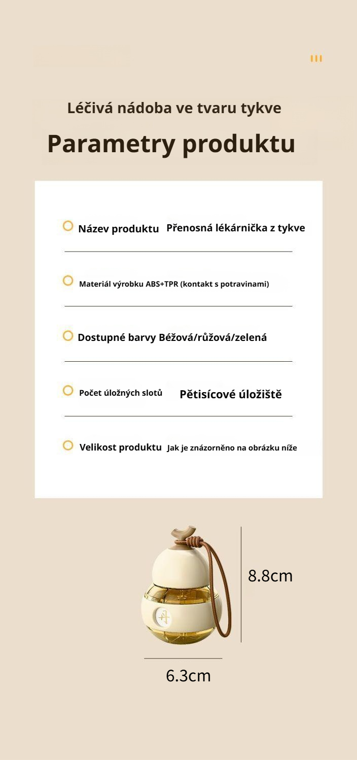 Voděodolná léková dóza pro každodenní použití