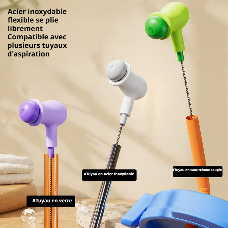 Brosse polyvalente pour les espaces étroits, flexible, en forme de pois