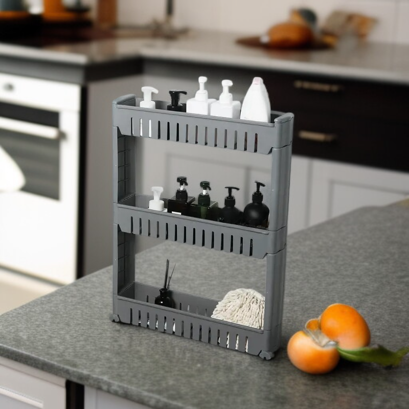 Carro organizador slim de 4 pisos para almacenamiento multiusos