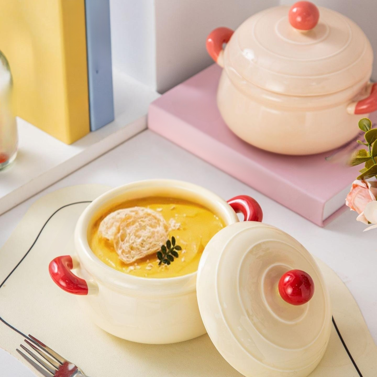 陶瓷泡麵碗帶蓋創意拉麵碗