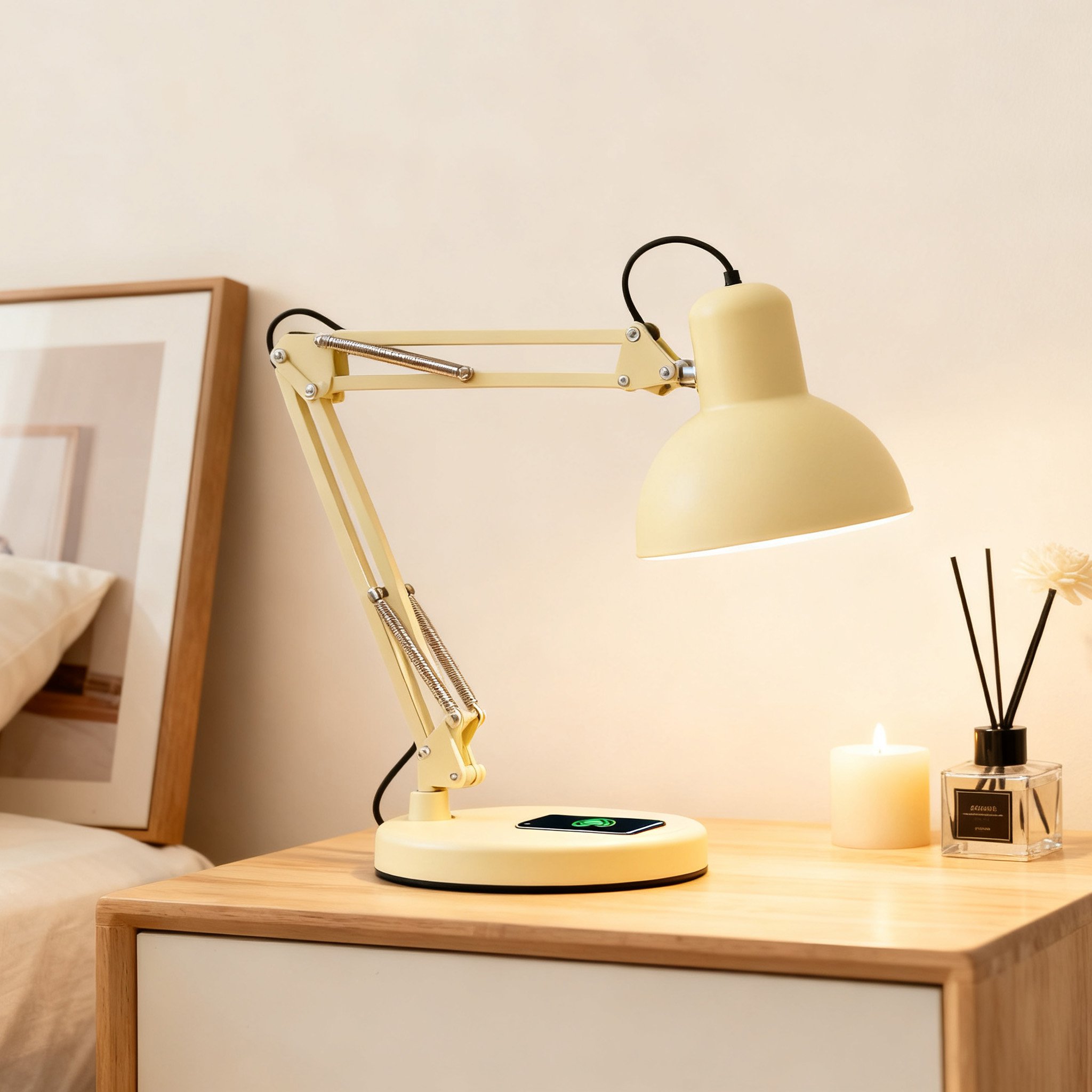 โคมไฟตั้งโต๊ะสำหรับบ้านสมัยใหม่ สีโลหะ