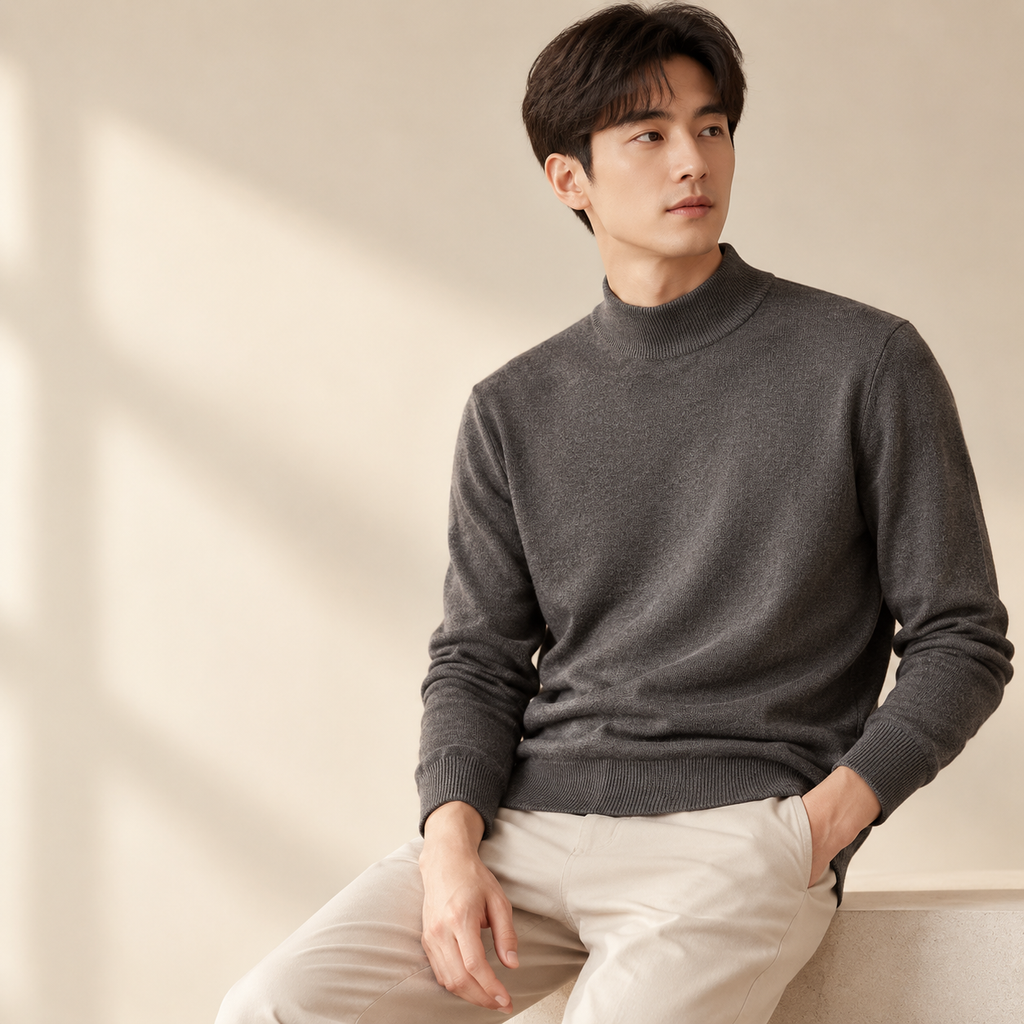 남자 가을겨울 반목 니트 스웨터