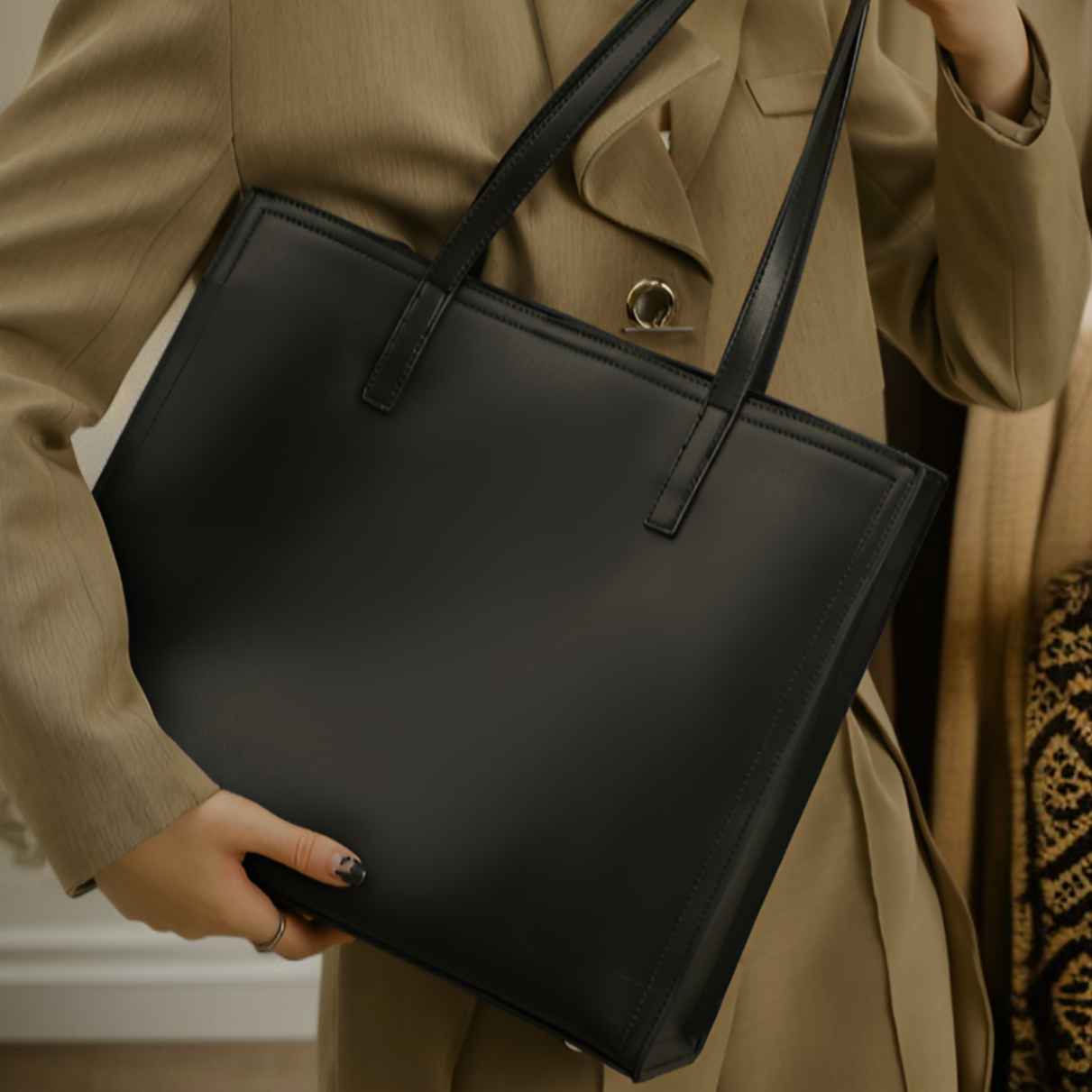 حقيبة كبيرة للتنقل إلى العمل، حقيبة كتف/حقيبة يد للنساء.