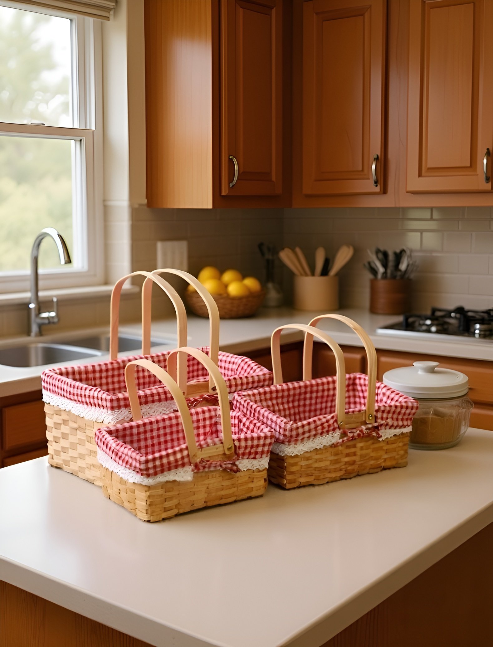 時尚簡約風格收納籃擺設於餐桌