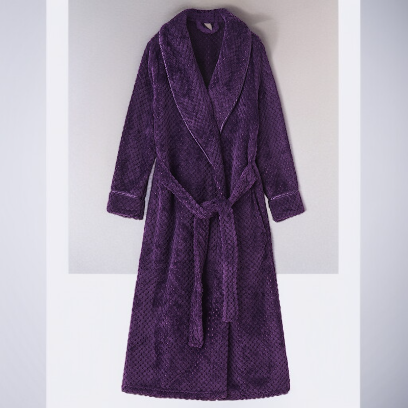 睡袍秋冬加長加絨加厚