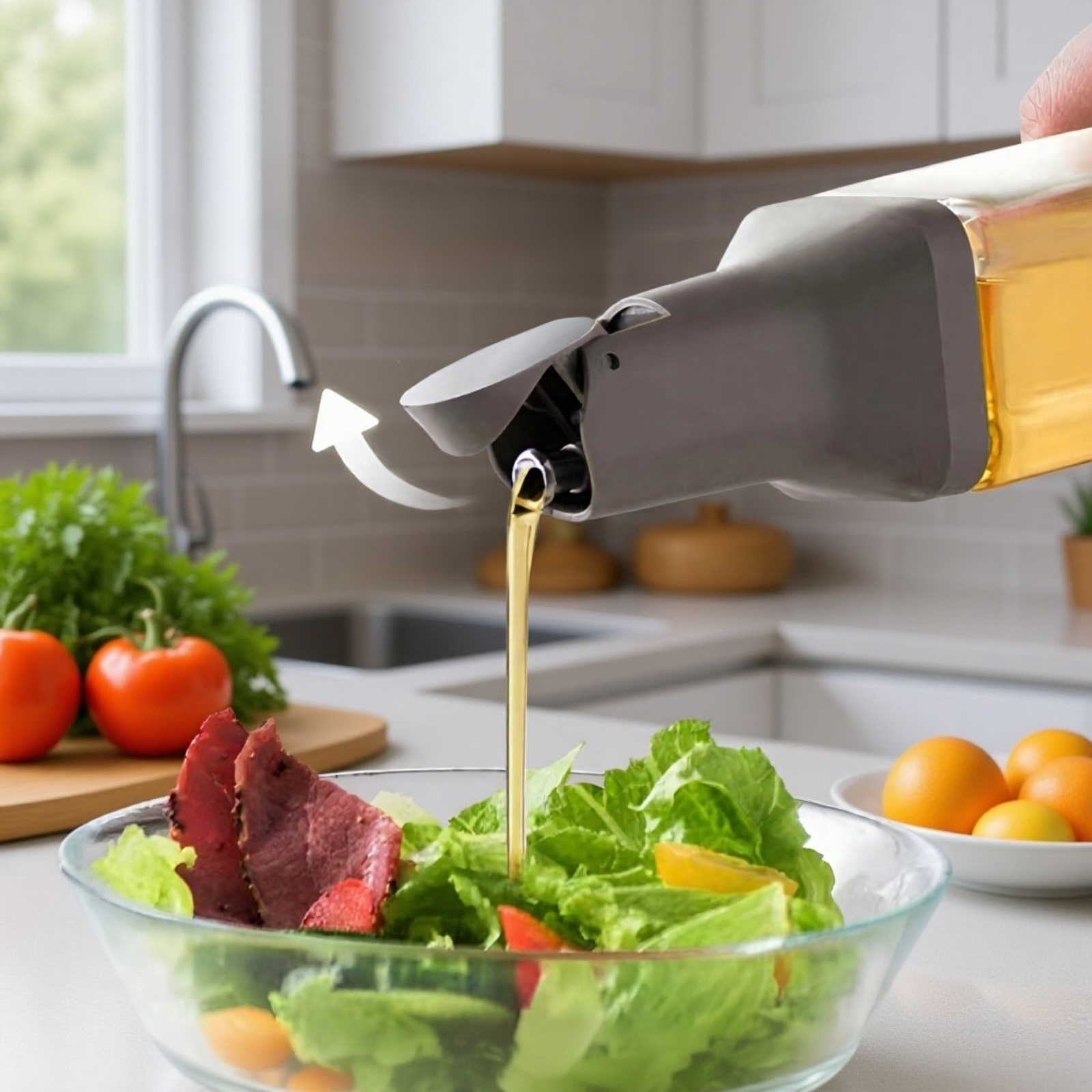 تخزين الزيت في وعاء زجاجي آمن