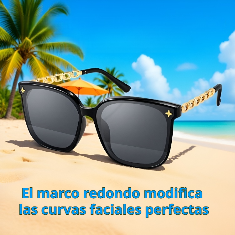 Gafas de sol elegantes con efecto adelgazante y protección UV