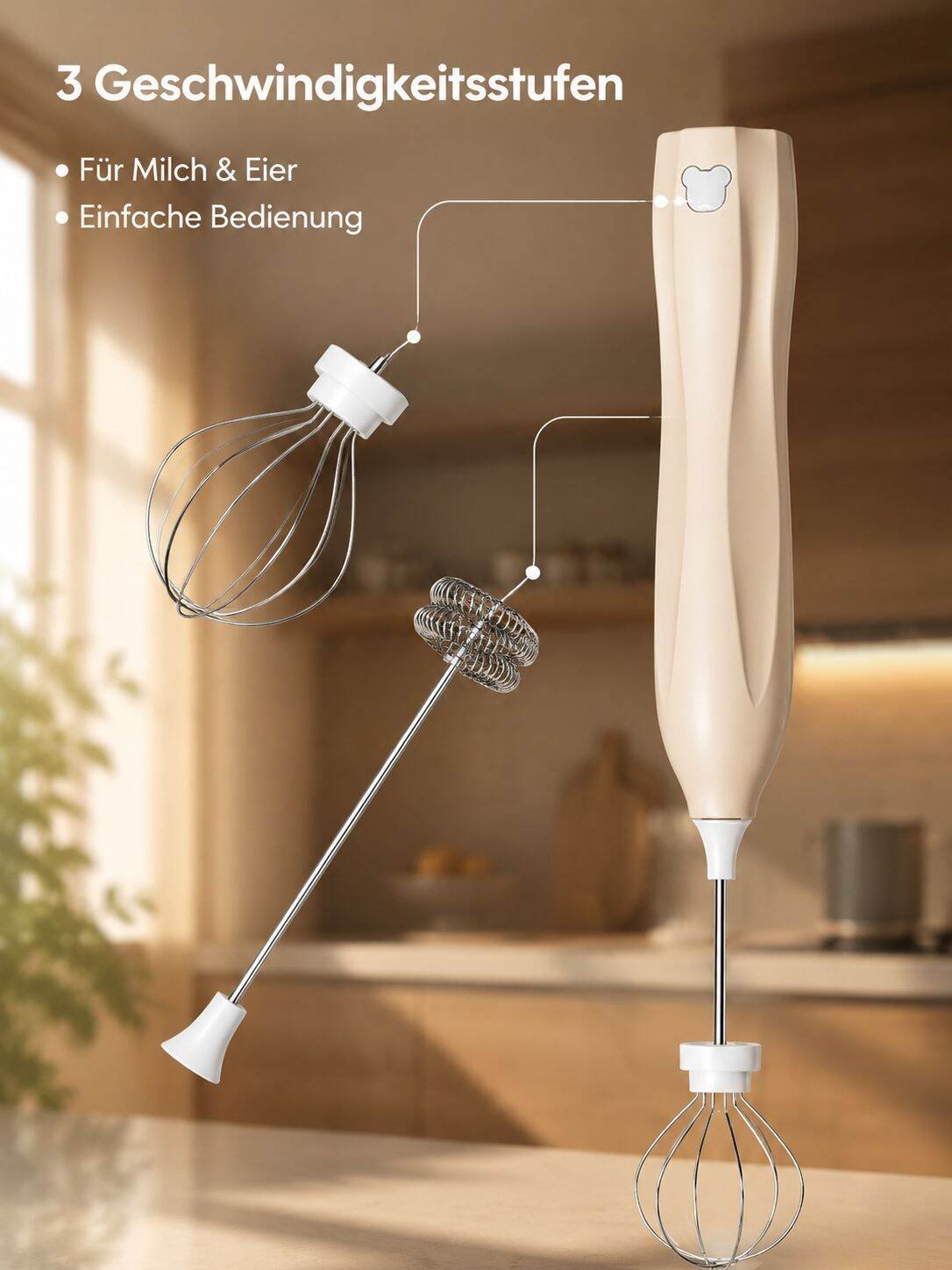Elektrischer Eiermixer für den Haushalt, Milchaufschäumer, Handmixer