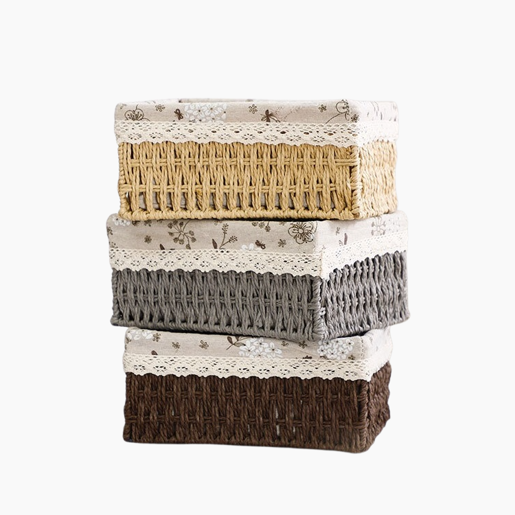 전원 패브릭 수납 바구니 넝쿨 화장품 수납 바구니 짜임 더티 바구니 수납 바구니 전원 패브릭 액세서리 바구니