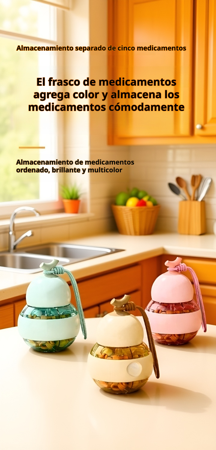 Pastillero doble capa para organizar medicamentos diarios