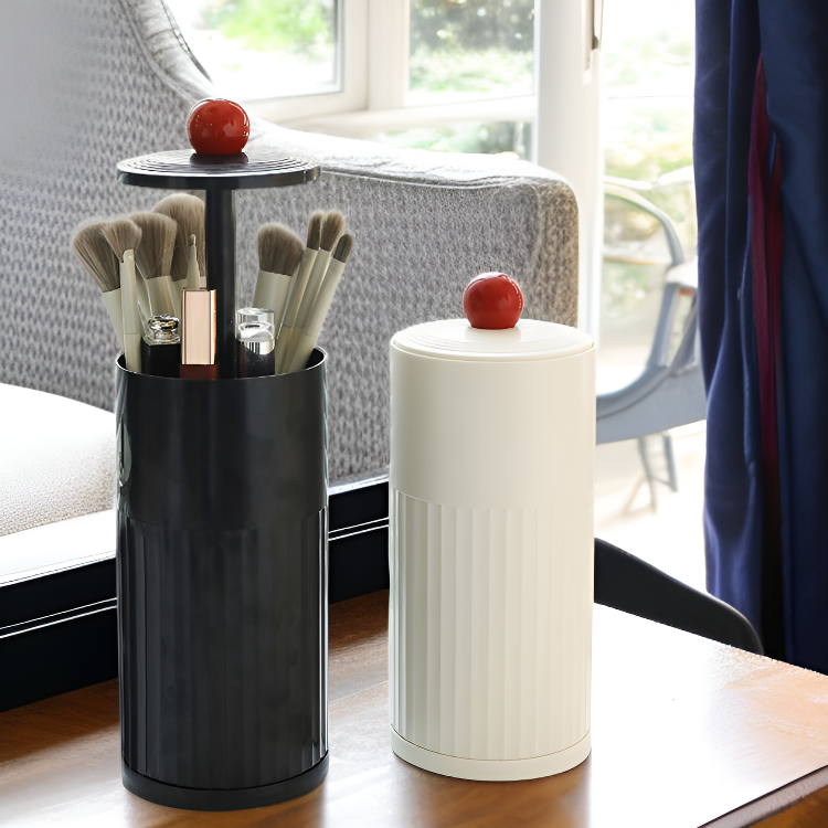 أنبوب تخزين فرش المكياج ذو الرفع التلقائي