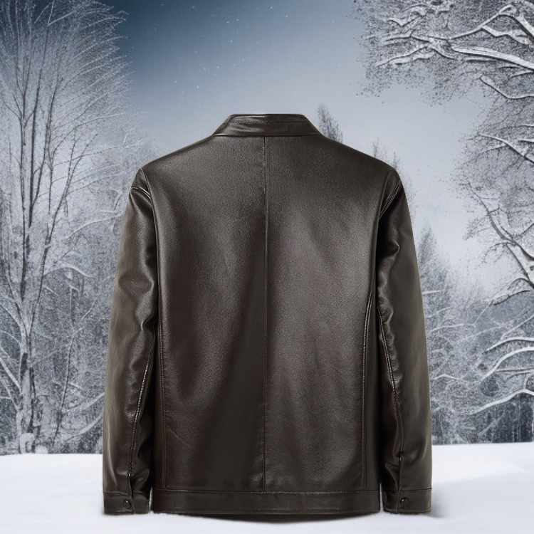 メンズフリース裏地と厚手のレザージャケット