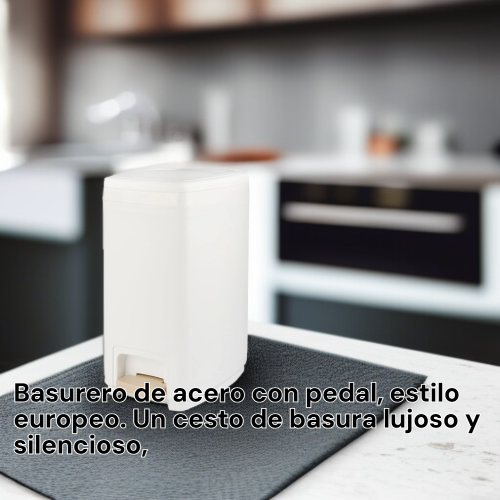 Papelera de pedal de acero de estilo europeo