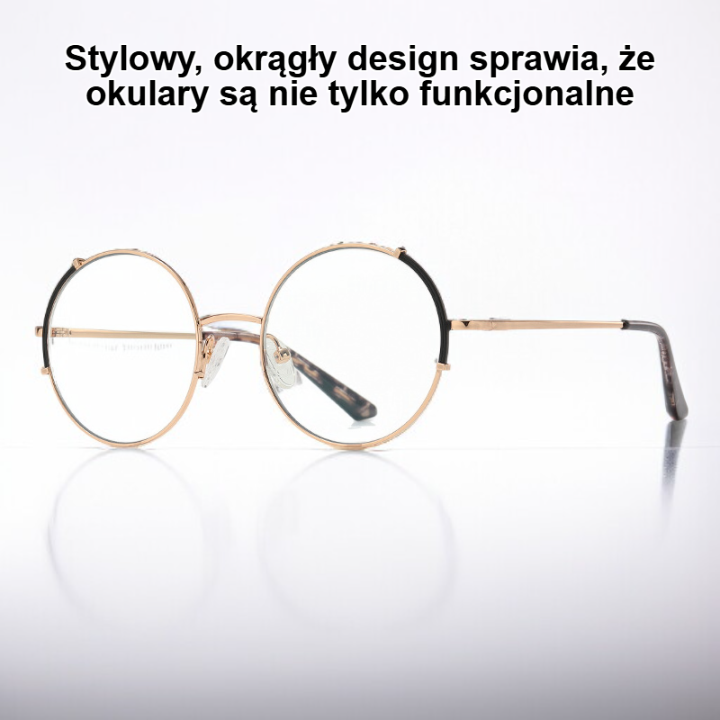 Okrągłe okulary blokujące niebieskie światło