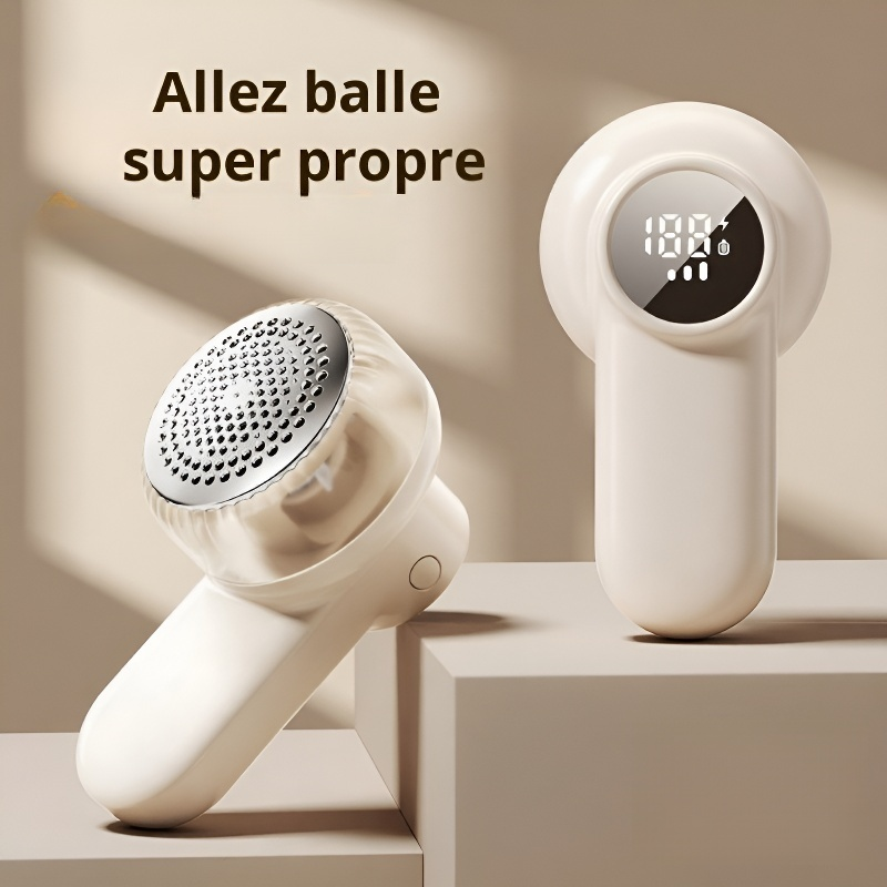 Tondeuse Anti-bouloche Compacte et Portable à Affichage Numérique Rechargeable